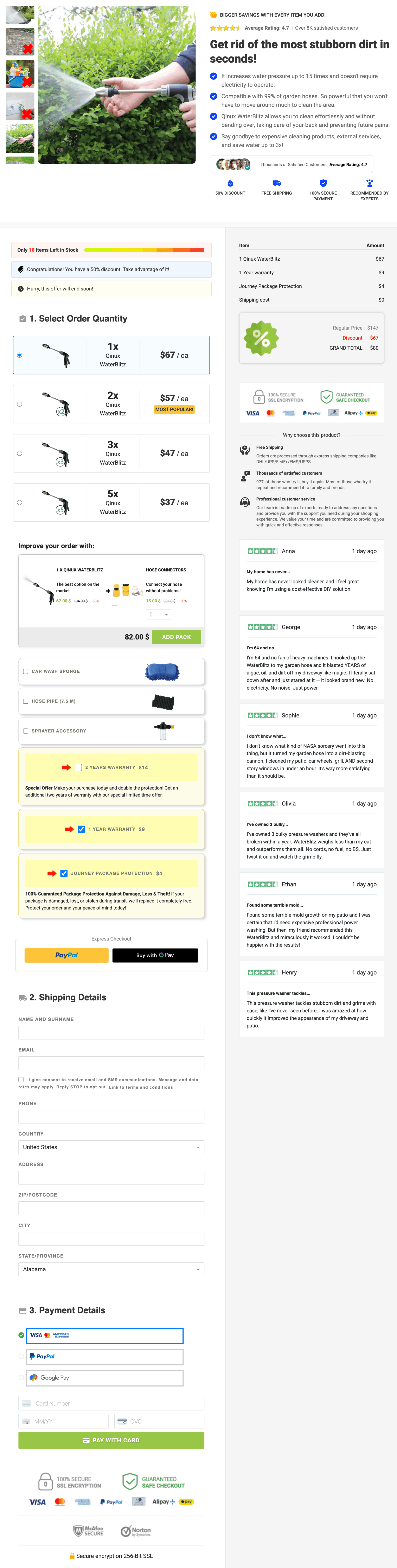 Qinux WaterBlitz Official Secure checkout page